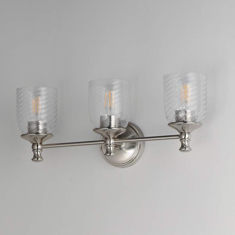 Image 3 Maxim Swirl 23" Wide Satin Nickel 3-Light Bath Vanity more views
