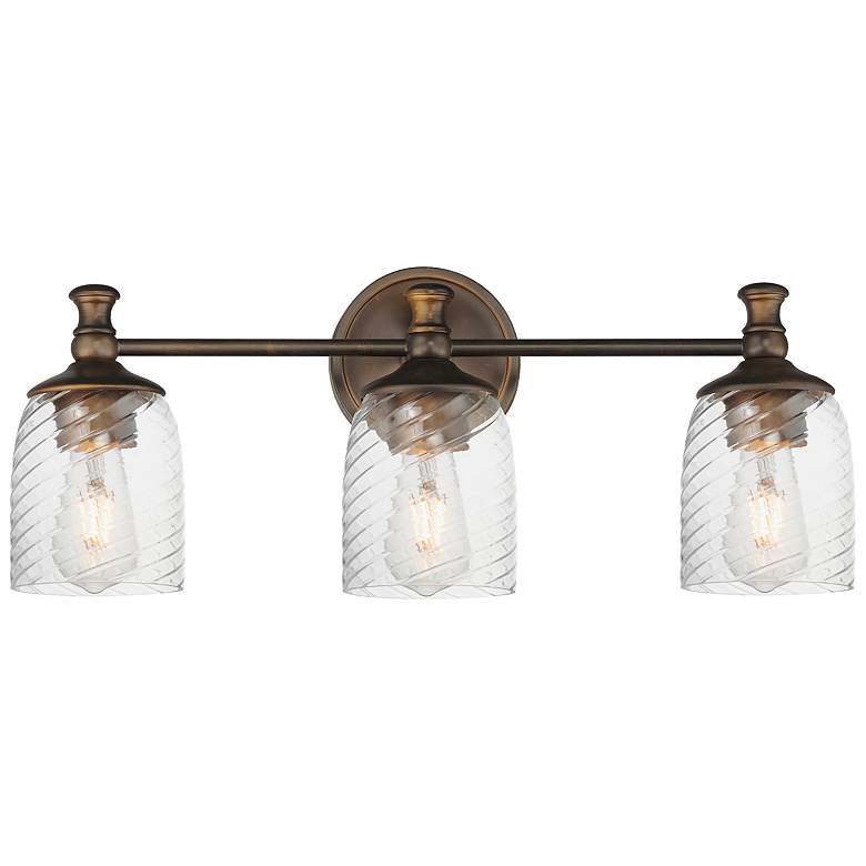 Image 1 Maxim Swirl 23"W Antique Bronze 3-Light Vanity Bath Light