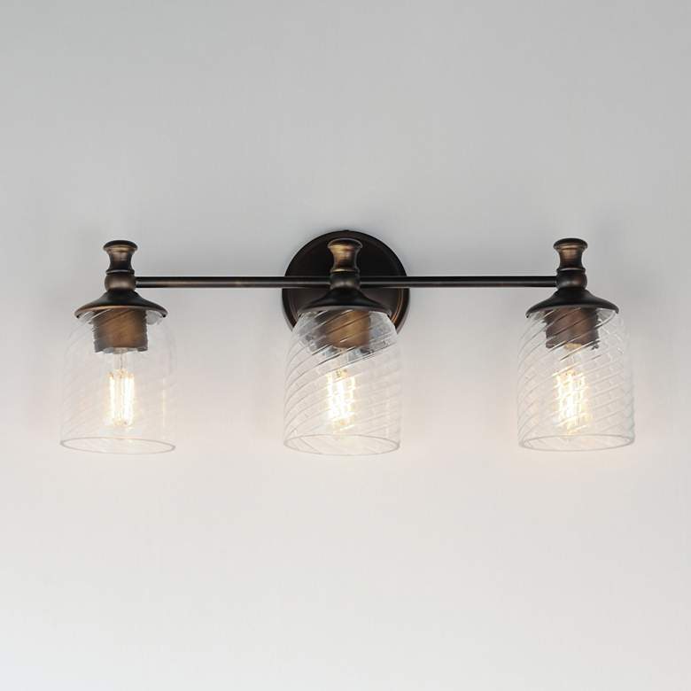 Image 3 Maxim Swirl 23"W Antique Bronze 3-Light Vanity Bath Light more views