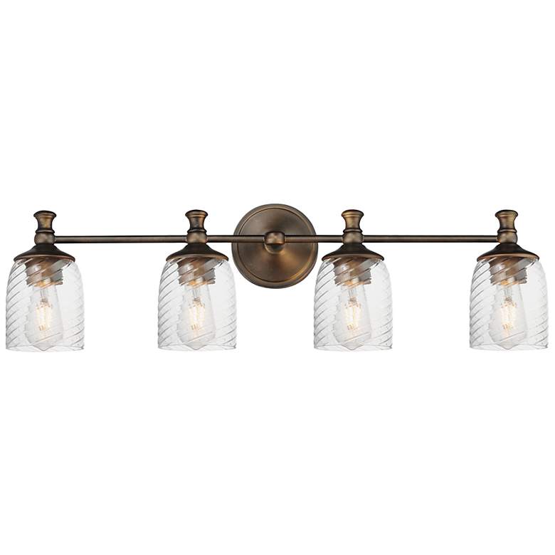 Image 1 Maxim Swirl 32 1/2" Wide Antique Bronze 4-Light Bath Vanity