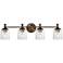 Maxim Swirl 32 1/2" Wide Antique Bronze 4-Light Bath Vanity