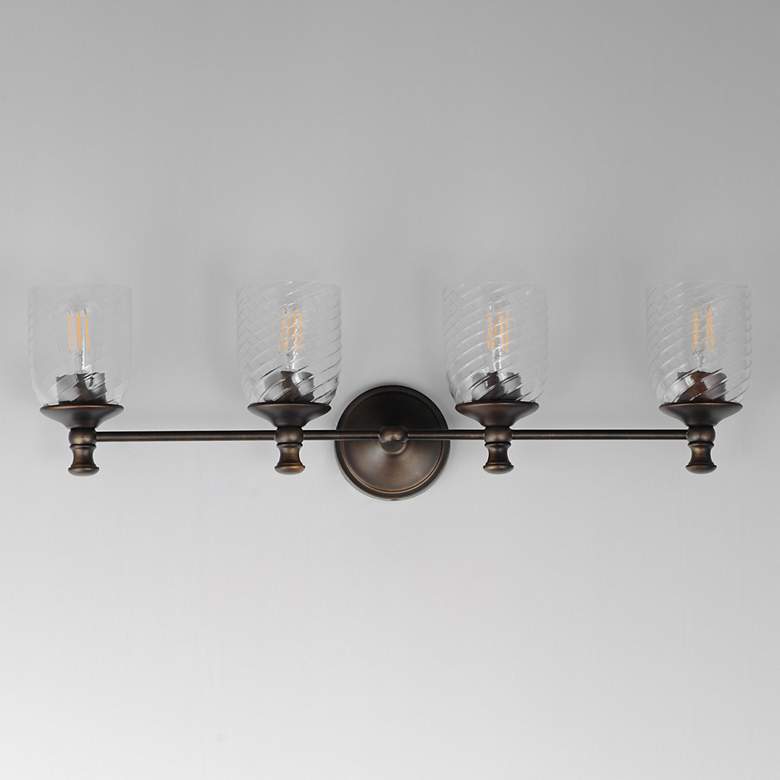 Image 2 Maxim Swirl 32 1/2" Wide Antique Bronze 4-Light Bath Vanity more views