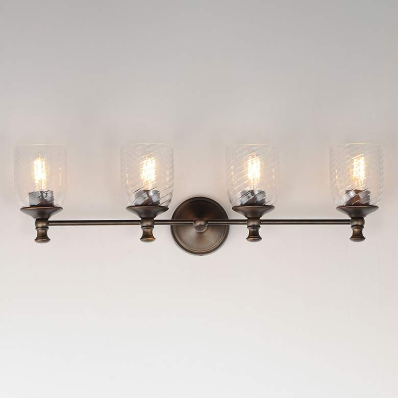 Image 3 Maxim Swirl 32 1/2" Wide Antique Bronze 4-Light Bath Vanity more views