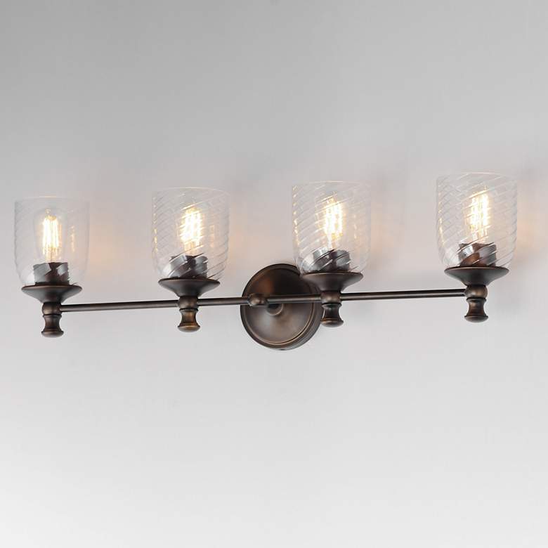 Image 4 Maxim Swirl 32 1/2" Wide Antique Bronze 4-Light Bath Vanity more views