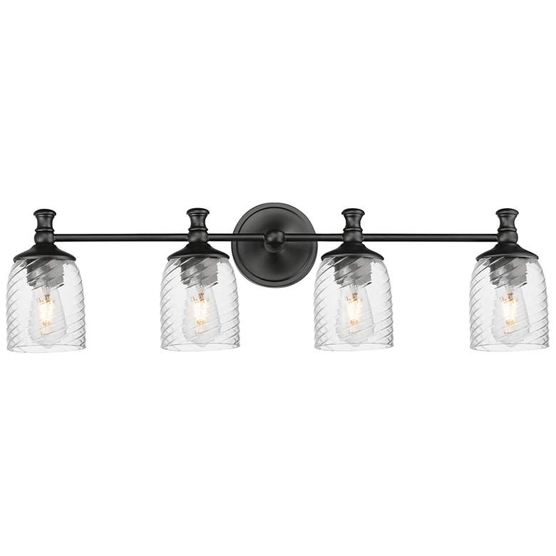 Image 1 Maxim Swirl 32 1/2" Wide Black 4-Light Bath Vanity