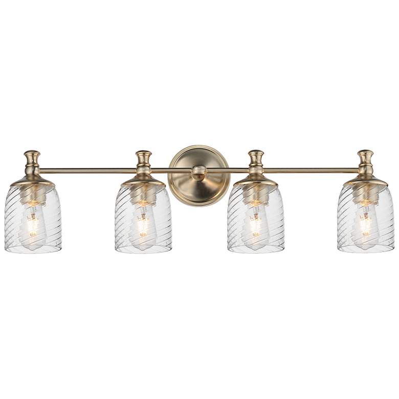 Image 1 Maxim Swirl 32 1/2" Wide Satin Champagne 4-Light Bath Vanity