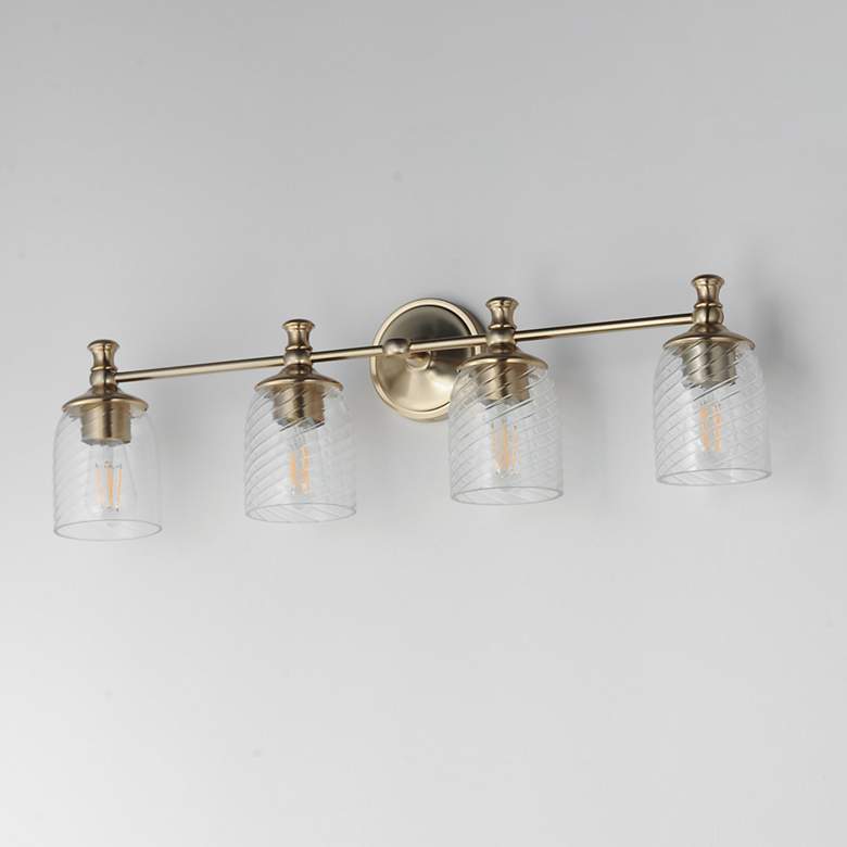 Image 2 Maxim Swirl 32 1/2" Wide Satin Champagne 4-Light Bath Vanity more views