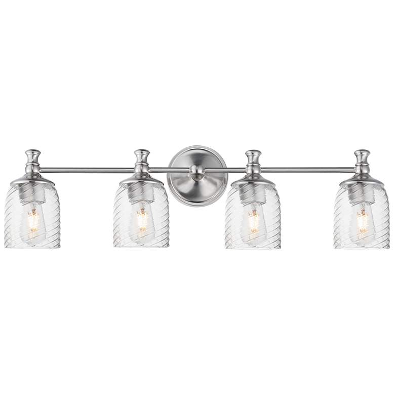 Image 1 Maxim Swirl 32 1/2" Wide Satin Nickel 4-Light Bath Vanity