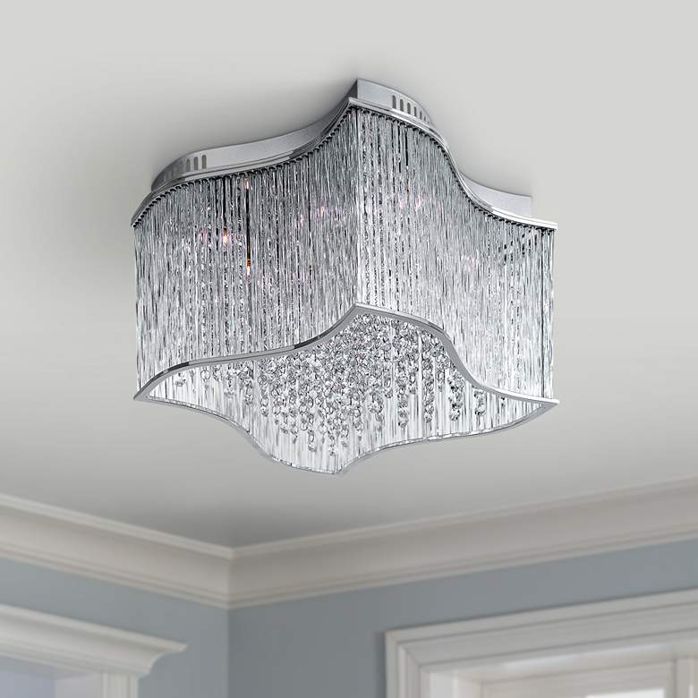 Image 1 Maxim Swizzle 19" Wide Polished Chrome Ceiling Light