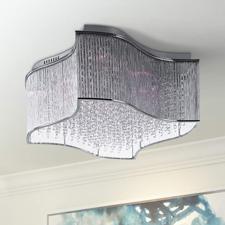 Image 1 Maxim Swizzle 25 1/4" Wide Polished Chrome Ceiling Light