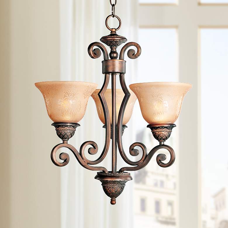 Image 1 Maxim Symphony 19 inch Wide 3-Light Traditional Bronze Uplight Chandelier