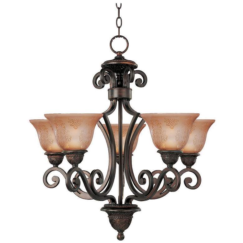 Image 1 Maxim Symphony 26"W Oil-Rubbed Bronze 5-Light Chandelier