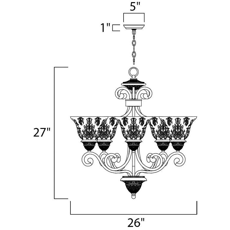 Image 3 Maxim Symphony 26"W Oil-Rubbed Bronze 5-Light Chandelier more views