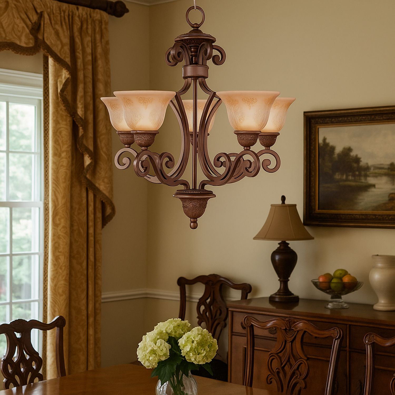 Image 6 Maxim Symphony 26"W Oil-Rubbed Bronze 5-Light Chandelier more views