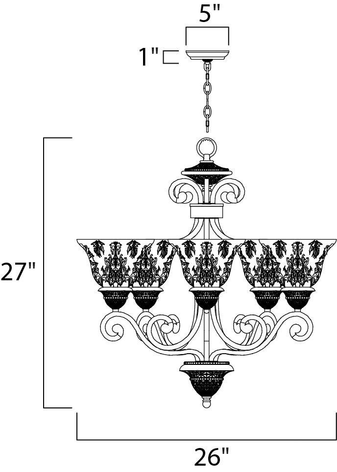 Image 7 Maxim Symphony 26"W Oil-Rubbed Bronze 5-Light Chandelier more views