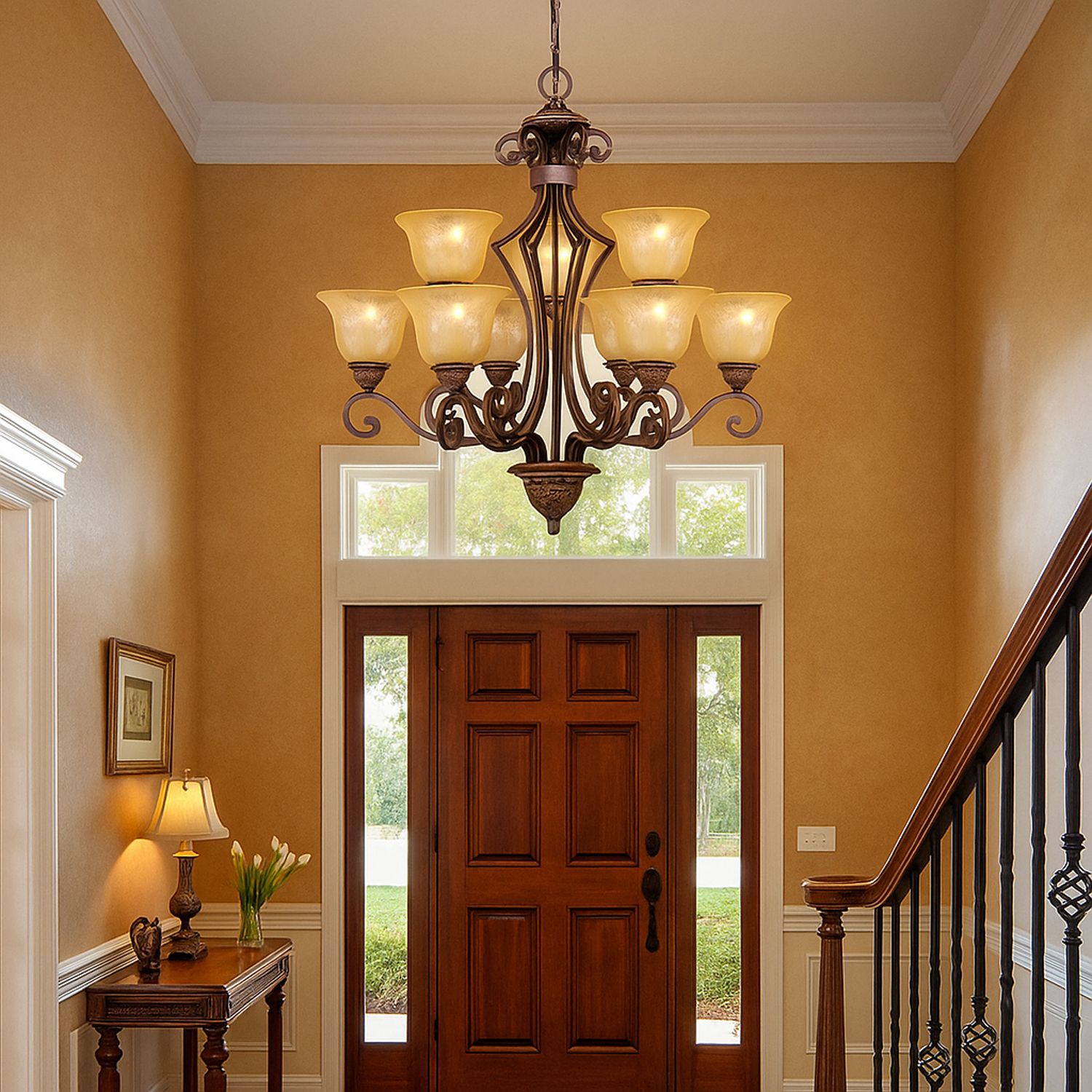 Image 6 Maxim Symphony 32" Wide Two-Tier 9-Light Scroll Bronze Chandelier more views