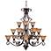 Maxim Symphony 49" Wide Traditional 15-Light 3-Tier Large Chandelier
