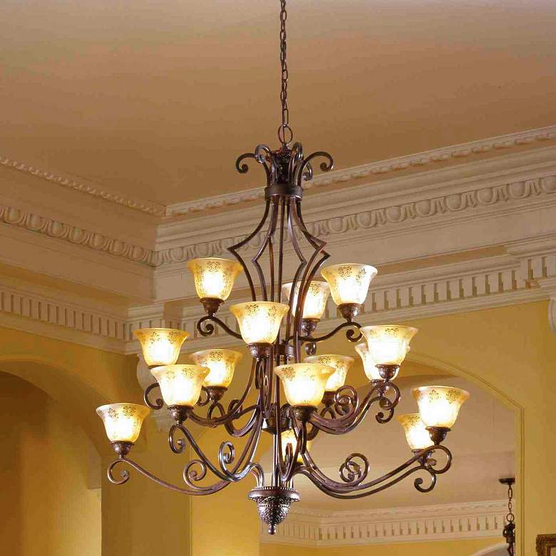 Image 1 Maxim Symphony 49" Wide Traditional 15-Light 3-Tier Large Chandelier