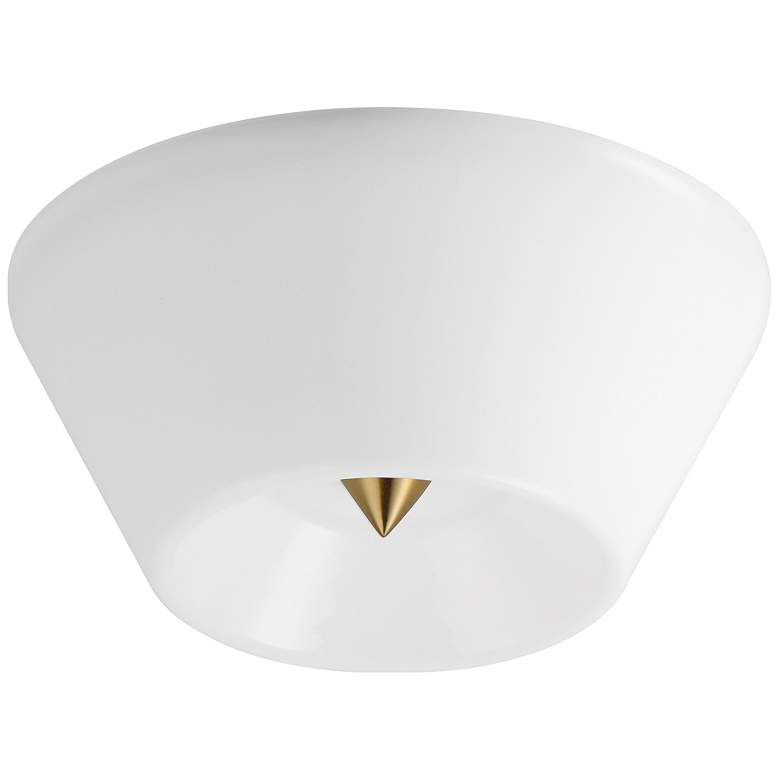 Image 1 Maxim Tack 10" Wide Natural Aged Brass LED Flush Mount