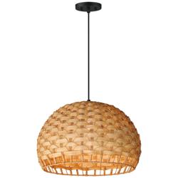 Maxim Tahiti 20" Wide Bamboo/Black 1-Light Pendant