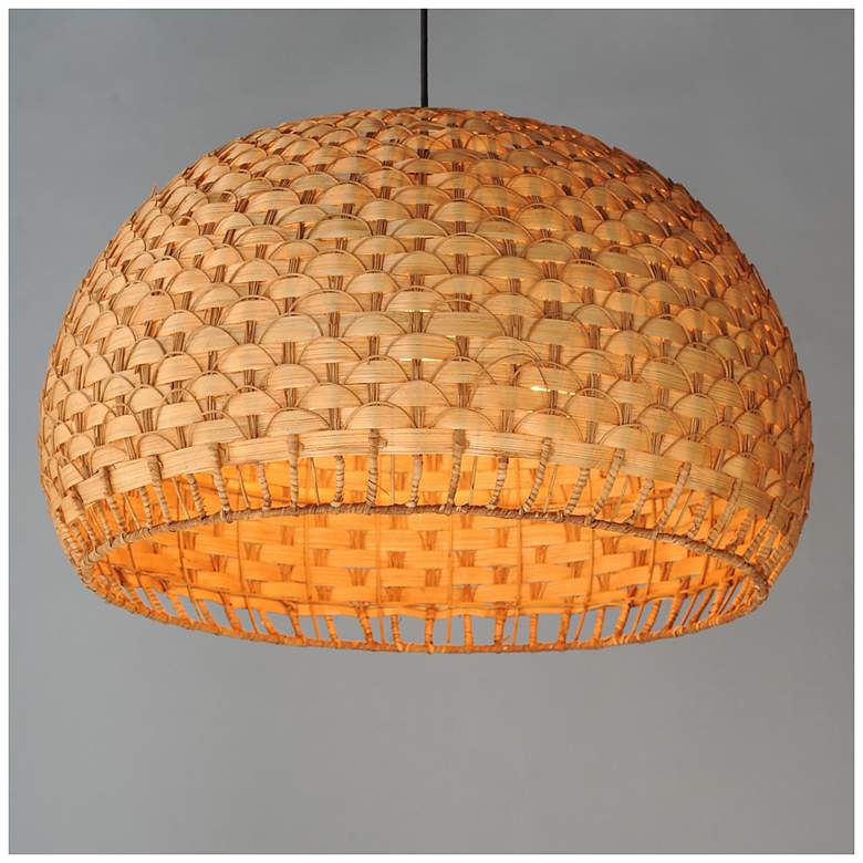 Image 4 Maxim Tahiti 30" Bamboo/Black 3-Light Pendant more views