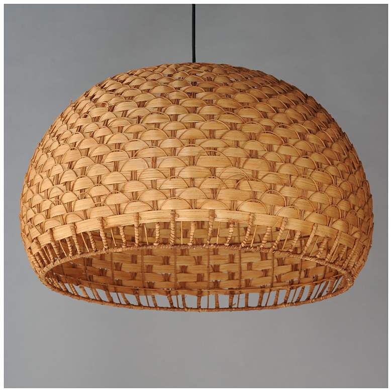 Image 5 Maxim Tahiti 30" Bamboo/Black 3-Light Pendant more views