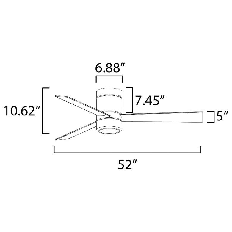 Image 7 Maxim Tanker 52" Black 3-Blade Hugger Fan w LED Light Kit more views