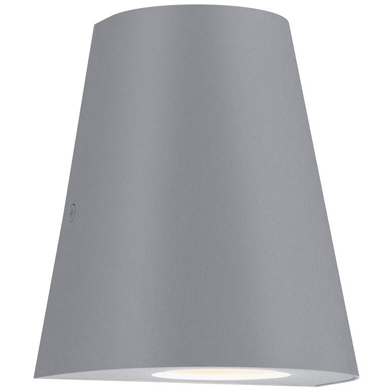 Image 1 Maxim Taper 6" High Silver Mini LED Outdoor Wall Sconce