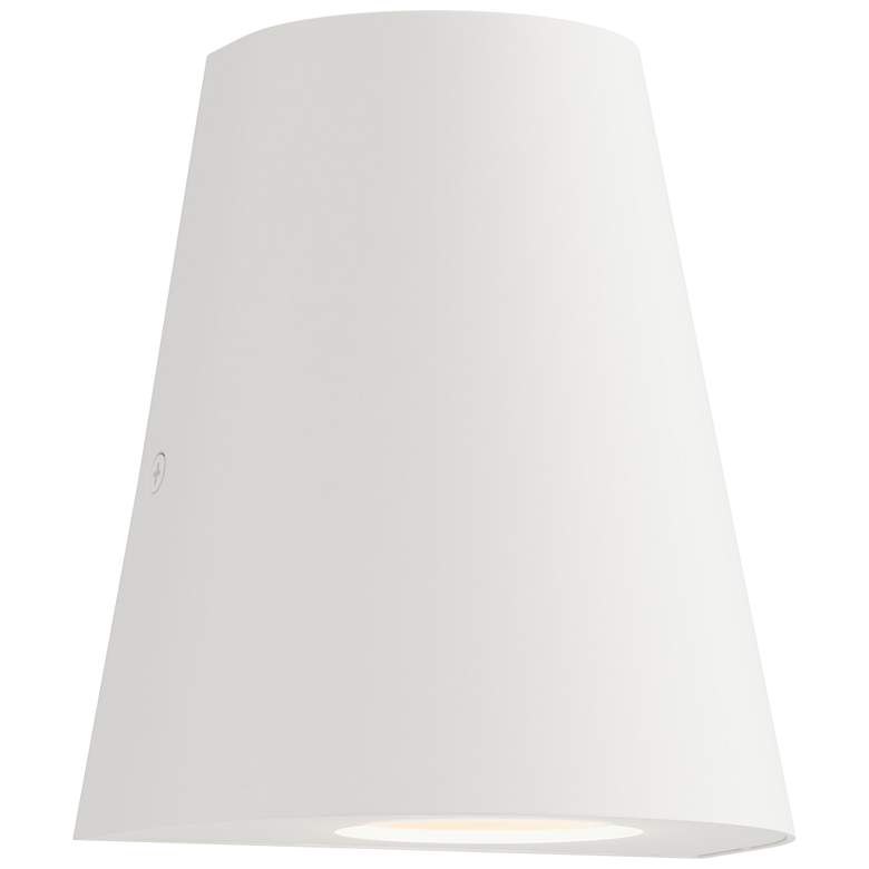 Image 1 Maxim Taper 6" High White Mini LED Outdoor Wall Sconce