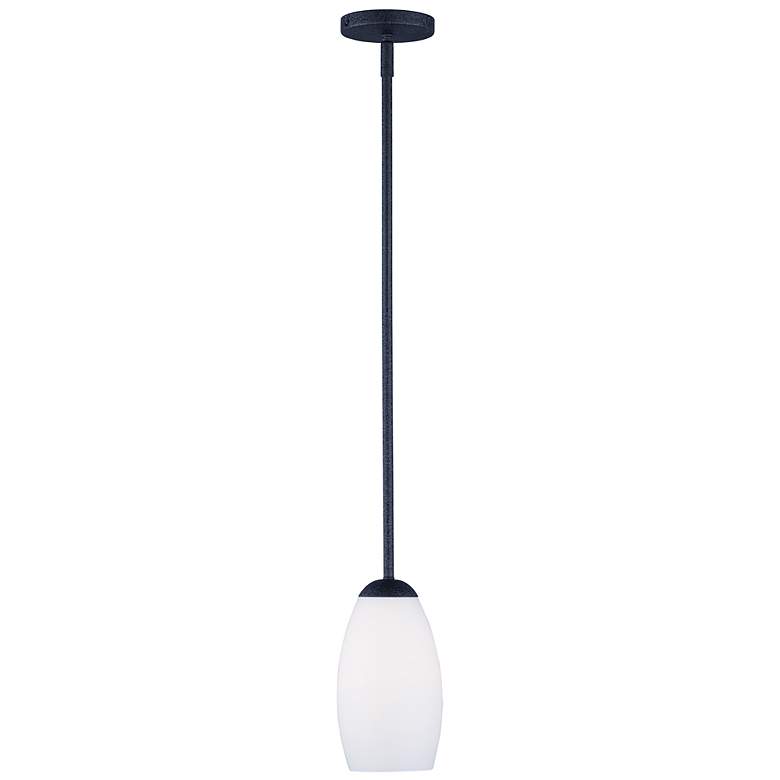 Image 1 Maxim Taylor 5" Wide 1-Light Textured Black White Glass Pendant Light