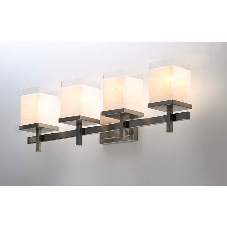 Image 1 Maxim Tetra 30" Wide Satin Nickel 4-Light Bath Light