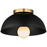 1_Maxim Thelonious 12" Black/Natural Aged Brass Flush Mount