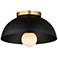 Maxim Thelonious 12" Black/Natural Aged Brass Flush Mount