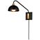 Maxim Thelonious 15" High Black/Natural Aged Brass 1-Light Wall Sconce