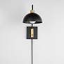 3_Maxim Thelonious 15" High Black/Natural Aged Brass 1-Light Wall Sconce more views
