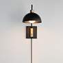 4_Maxim Thelonious 15" High Black/Natural Aged Brass 1-Light Wall Sconce more views