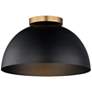 1_Maxim Thelonious 16" Black/Natural Aged Brass Flush Mount