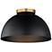 Maxim Thelonious 16" Black/Natural Aged Brass Flush Mount