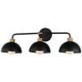 1_Maxim Thelonious 30 3/4"W Black and Brass 3-Light Bath Light