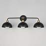 2_Maxim Thelonious 30 3/4"W Black and Brass 3-Light Bath Light more views