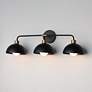 4_Maxim Thelonious 30 3/4"W Black and Brass 3-Light Bath Light more views