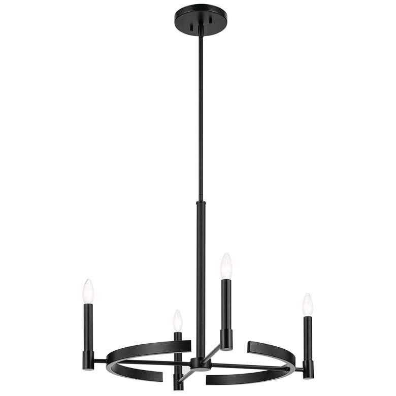 Image 1 Maxim Tolani 26" Wide 4-Light Black Finish Ring Chandelier