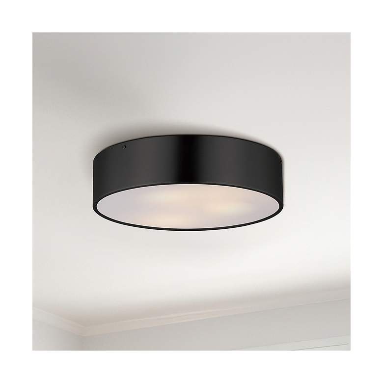 Image 1 Maxim Tommy 16" Black 3-Light Surface Mount