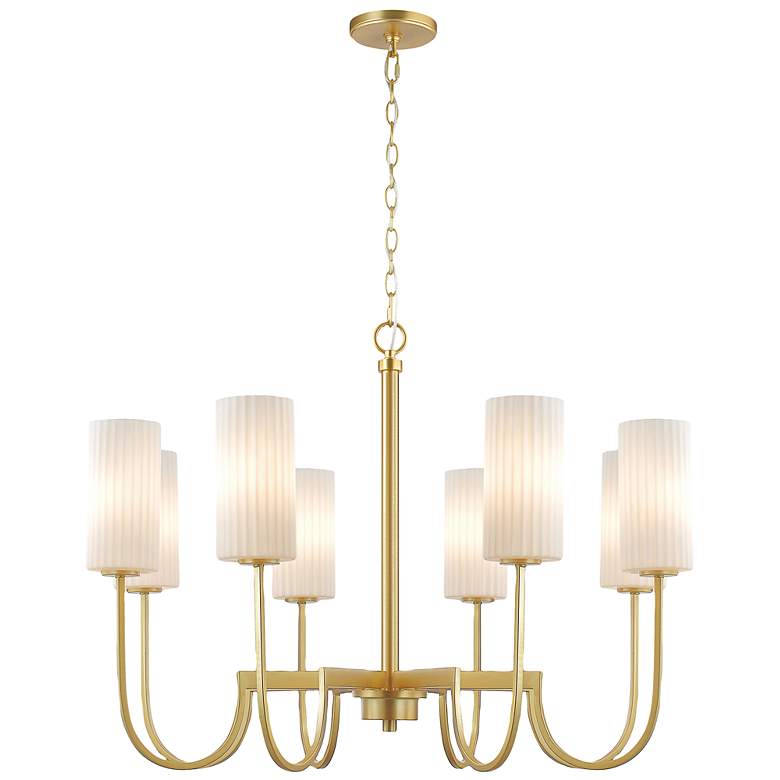 Image 1 Maxim Town & Country 34" Wide Satin Brass 8-Light Chandelier