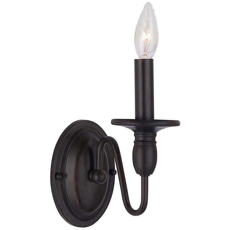 Image 1 Maxim Towne 9" High Oil Rubbed Bronze 1-Light Wall Sconce