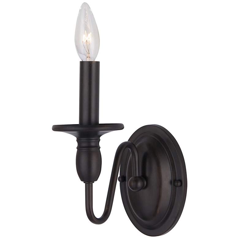 Image 1 Maxim Towne 9" High Oil Rubbed Bronze 1-Light Wall Sconce