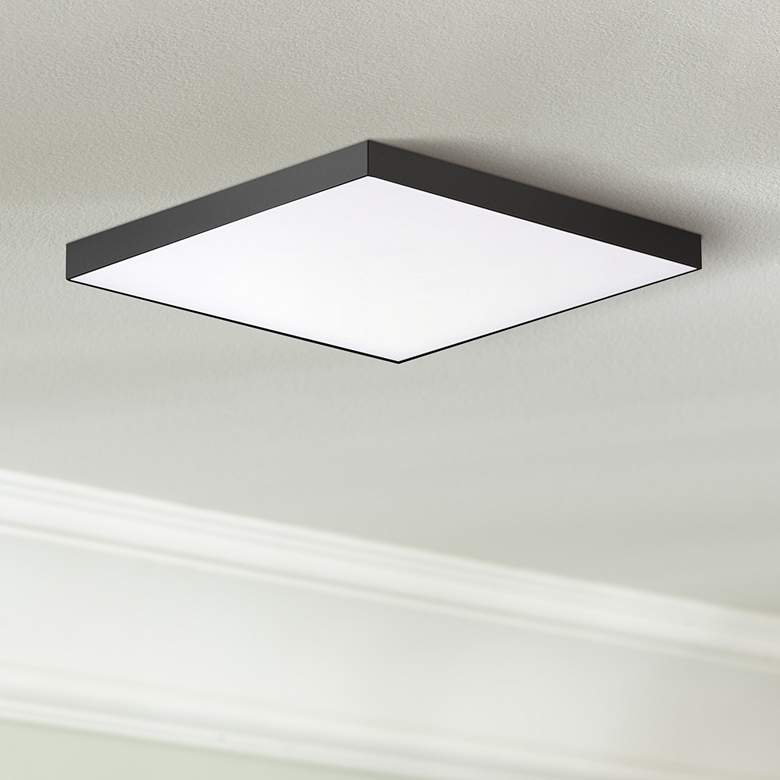 Image 1 Maxim Trim 10 1/2 inch Wide Square Black LED Ceiling Light