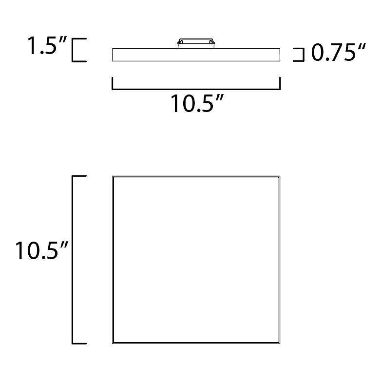 Image 3 Maxim Trim 10 1/2 inch Wide Square Black LED Ceiling Light more views