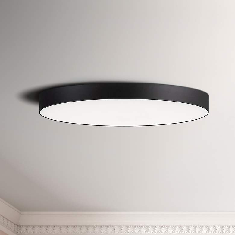 Image 1 Maxim Trim 11" Wide Black LED Ceiling Light