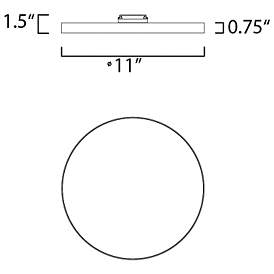 Image3 of Maxim Trim 11" Wide Round White LED Ceiling Light more views